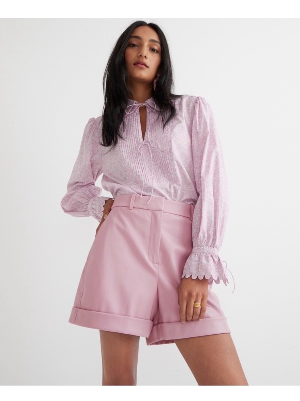 NWT! J. Crew High-Rise Vegan-Leather Short, Size 2, Pink/Dried Violet